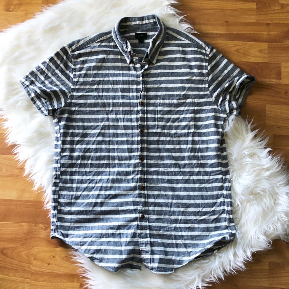 EUC J. Crew Denim/Linen Blend Button Down